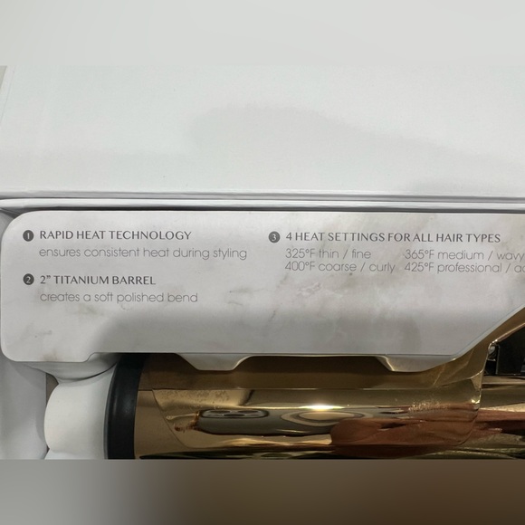 T3 Gold and White Curling Iron - Picture 3 of 7